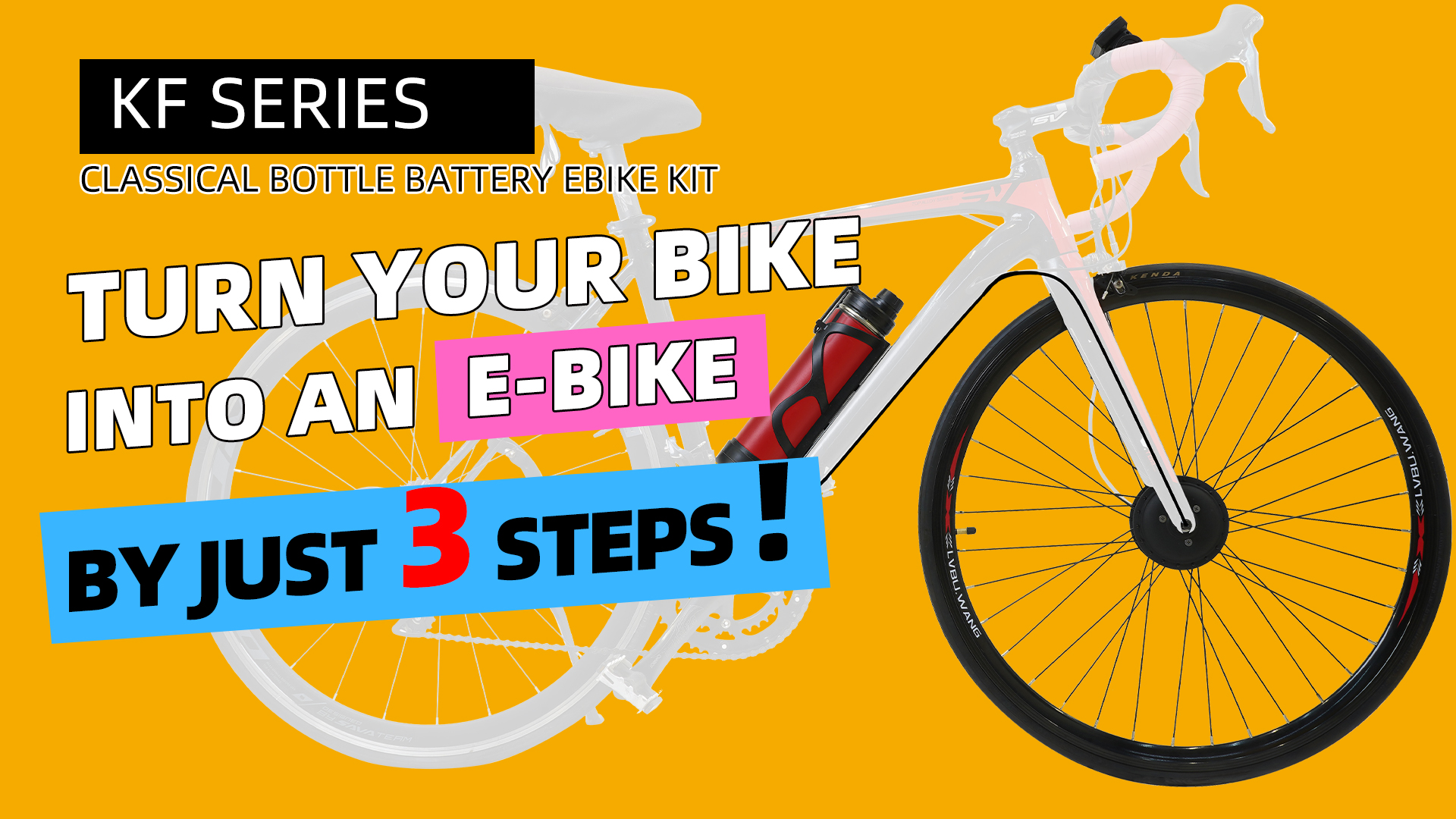 Bottle Battery Ebike Kit ‖ KF-V Installation video ‖ Turn Your Bike into an Ebike by Just 3 Steps!