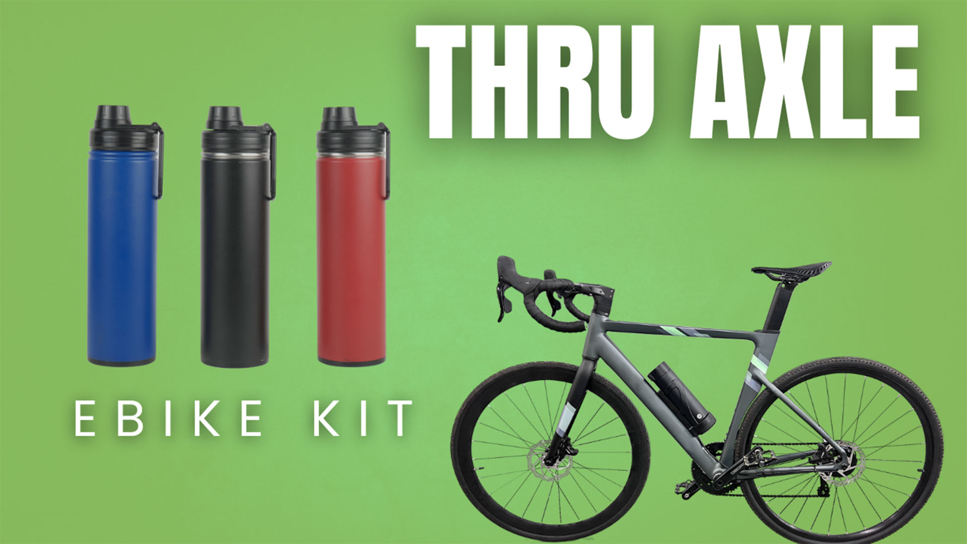 Upgrade Your Thru-Axle Bike with a 9Ah Bottle Battery Ebike Kit – Multiple Colours!