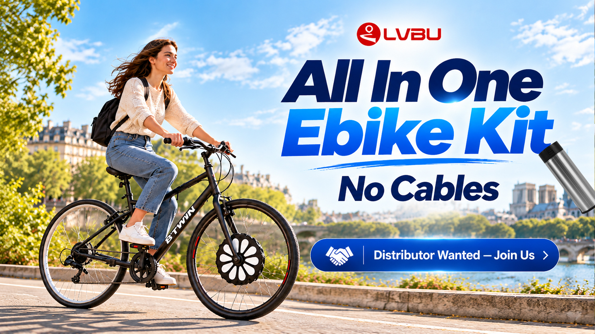 One Wheel. No Cables. Meet the LVBU All-in-One E-Bike Kit