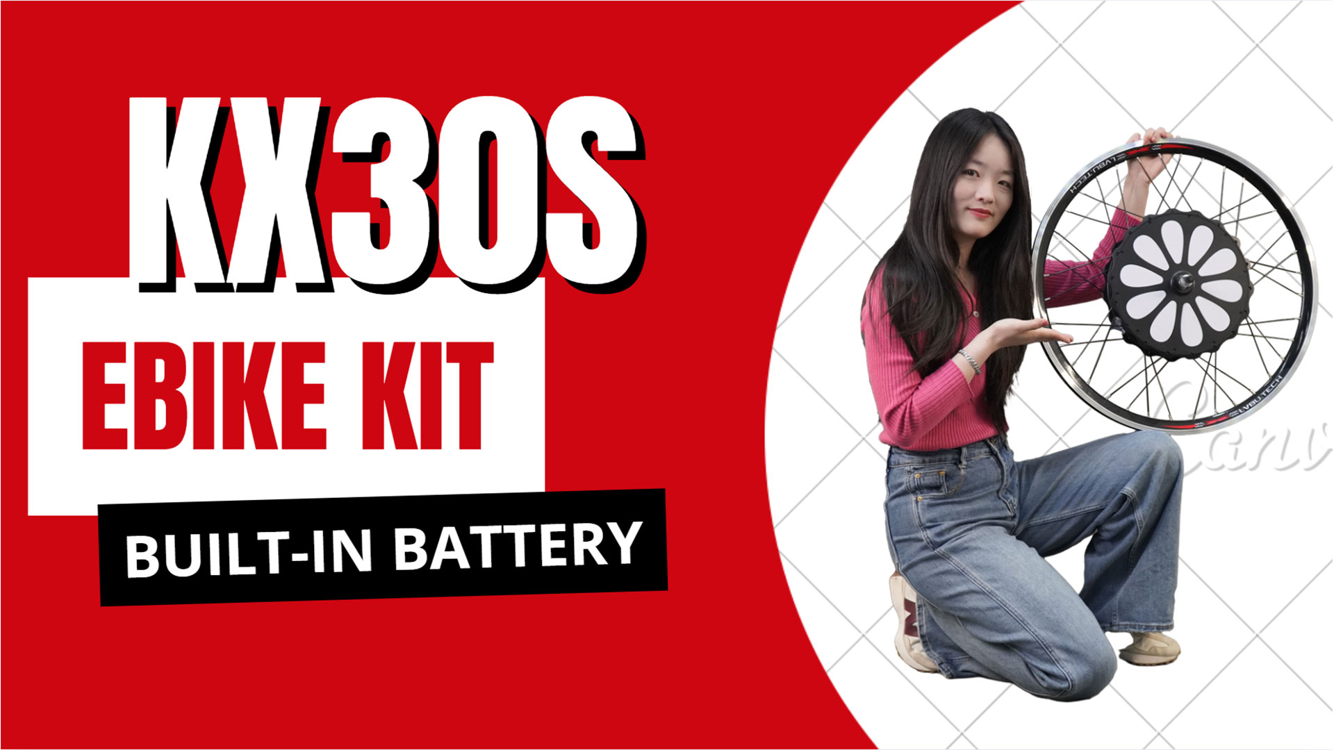 Built-in Battery E-Bike Conversion Kit | LVBU KX30S All-in-One Front Wheel