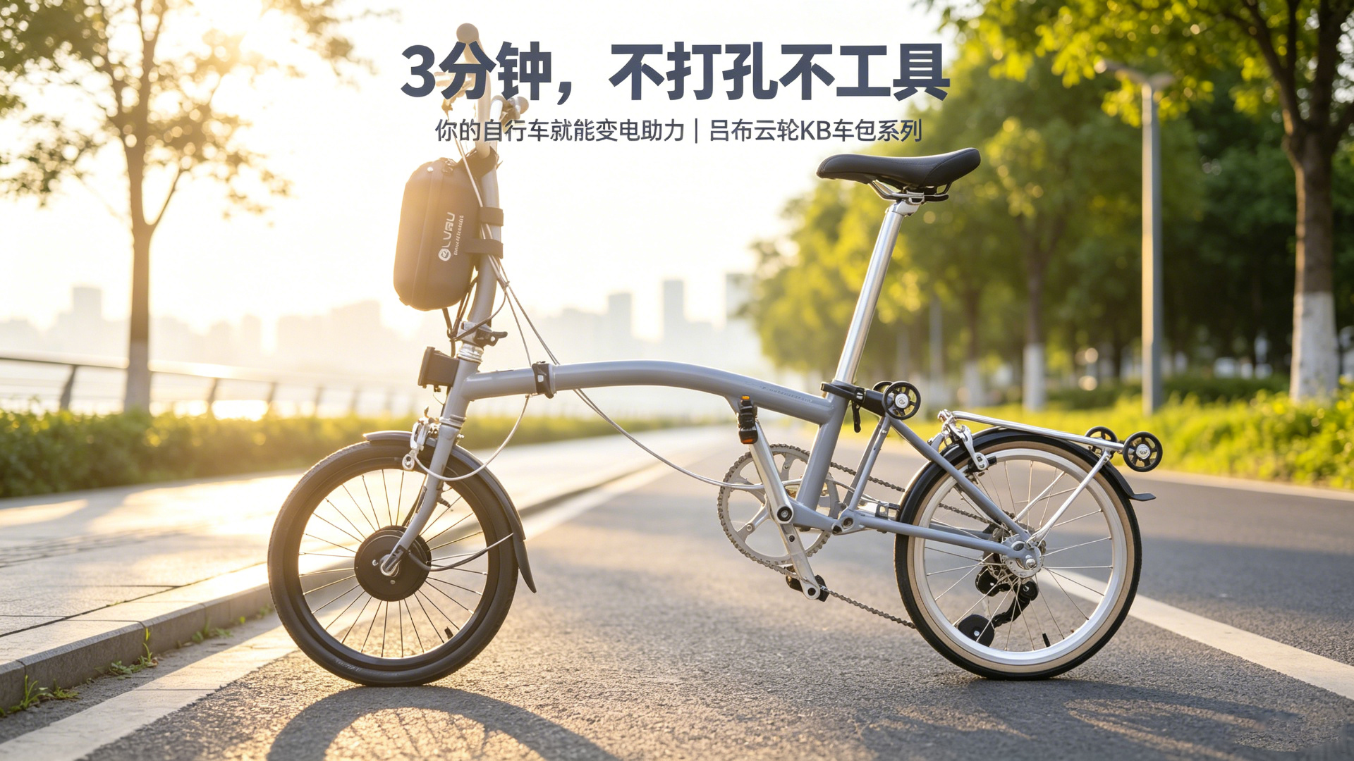 3 分钟，不打孔不工具，你的自行车就能变电助力｜吕布云轮 KB 车包系列
